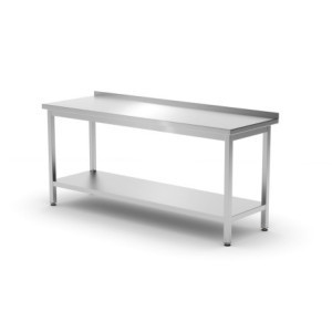 Wandtisch Profi Line mit Regal - L 1800 x T 600 mm - HENDI