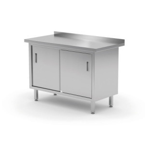 Wandtisch - Schrank mit Schiebetüren - L 1400 x T 600 mm - HENDI