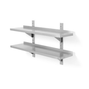 Étagère Murale Réglable 2 Niveaux avec 2 Supports - L 1000 x 300 mm - HENDI