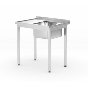 Taucht 1 Becken rechts Profi Line mit Regal - T 600 x B 800 mm - HENDI