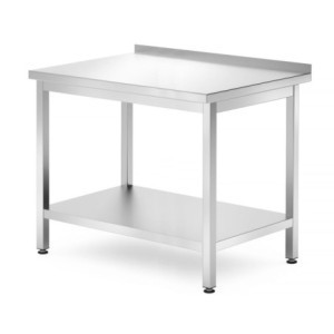 Profi Line Wall-Mounted Work Table with Shelf - D 700 x W 1000 mm - HENDI