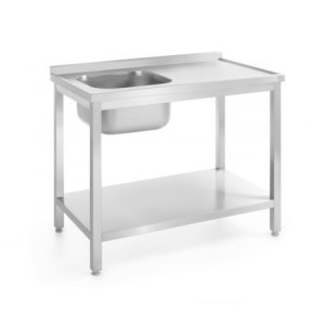 Plonge 1 Basin on the Left Profi Line with Shelf - D 700 x W 1000 mm - HENDI