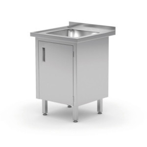 Sink Table with Welded Cupboard - L 600 x D 700 mm - HENDI