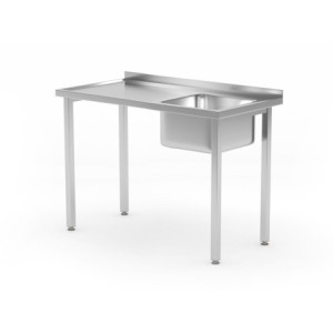 Plonge 1 Bak aan de Rechterkant Kitchen Line - P 600 x L 1000 mm - HENDI