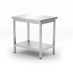 Table de Travail Centrale Kitchen Line avec Étagère - P 600 x L 800 mm - HENDI