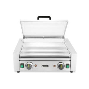 Grill Roulant pour Saucisses avec Couvercle - 2 Zones - HENDI