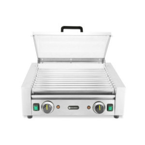 Rollgrill für Würstchen mit Deckel - 2 Zonen - HENDI