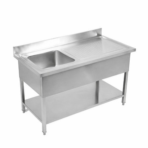 Plonge 1 Bak met Achterwand en Plank - L 1000 x D 700 mm - Dynasteel