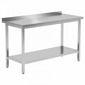 Dynasteel RVS Tafel met Achterwand en Plank - Robuust en functioneel