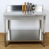 Stainless Steel Table 1400x700 mm with Backsplash and Lower Shelf