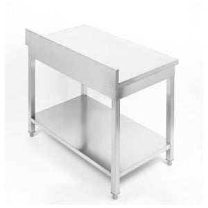 Stainless Steel Table 1400x700 mm with Backsplash and Lower Shelf