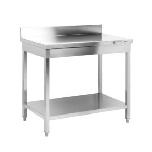 Stainless Steel Table 1400x700 mm with Backsplash and Lower Shelf