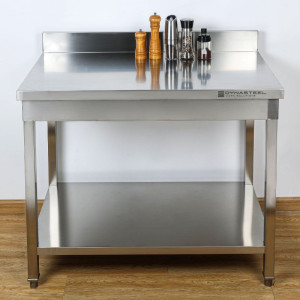RVS Tafel 1600x700 mm Achterwand en Onderste Plank
