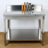 RVS Tafel 1600x700 mm Achterwand en Onderste Plank