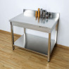 RVS Tafel 1600x700 mm Achterwand en Onderste Plank