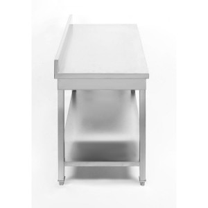 RVS Tafel 1600x700 mm Achterwand en Onderste Plank