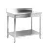 RVS Tafel 1600x700 mm Achterwand en Onderste Plank