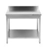 RVS Tafel 1600x700 mm Achterwand en Onderste Plank