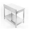 Edelstahltisch 1600x600 mm Rückwand und Unterregal