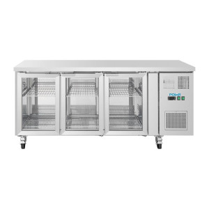 Positive Kühltisch mit 3 Glastüren - 465 L - Polar