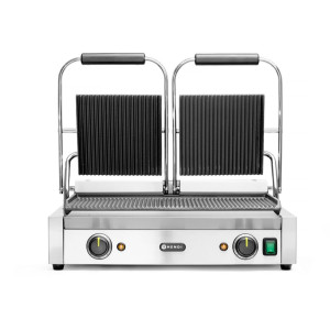 Contactgrill - Dubbel Model - Geribbelde Platen Gereviseerd