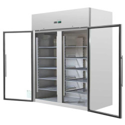 Positieve Koelkastkast 1400 L 2 Glazen Deuren GN 2/1