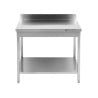Inox tafel 1400x700 mm Achterwand en Onderste Plank