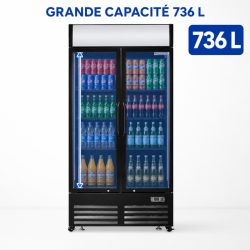 Vitrine voor Dranken 736 L 2 Glazen Deuren 2-8 °C R290