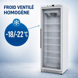 Freezer Cabinet 400 L Glazed Ventilated Cold -18/-22°C