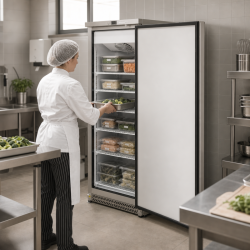 Gefrierschrank 590 L Edelstahl Umluftkühlung -22 °C