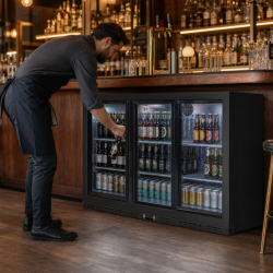Koelachterbar 320 L 3 Schuifdeuren van Glas