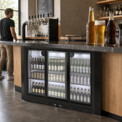 Arrière-Bar Réfrigéré 320 L 3 Portes Vitrées Coulissantes