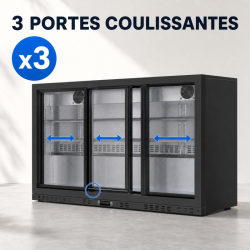 Koelachterbar 320 L 3 Schuifdeuren van Glas