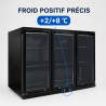 Refrigerated Back Bar 328 L 3 Glass Doors Black