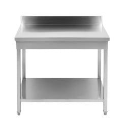 Inox tafel 1400x700 mm Achterwand en Onderste Plank