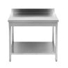 Inox tafel 1400x700 mm Achterwand en Onderste Plank