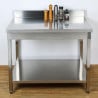 Stainless Steel Table 1400x700 mm with Backsplash and Lower Shelf