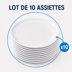 Ronde Melamine Bord Ø 17,7 cm Wit - Set van 10