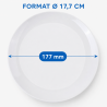 Ronde Melamine Bord Ø 17,7 cm Wit - Set van 10