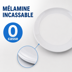 Ronde Melamine Bord Ø 17,7 cm Wit - Set van 10
