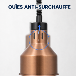 Pro Heat Lamp 250 W Ø 175 mm Copper | Dynasteel