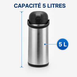 Cafetière Thermos met Pomp 5 L Inox — Airpot Buffet