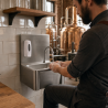 RVS Handenwasser met Kniebediening met Achterwand en Zeep
