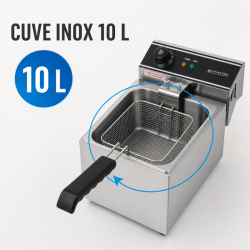 Professionelle Fritteuse 10 L 3000 W Edelstahl — Thermostat