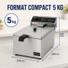 Professionelle Fritteuse 10 L 3000 W Edelstahl — Thermostat