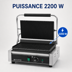 Grill Panini Pro 2200 W Geribbeld 340x220 mm Inox