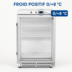 Mini Glass Door Refrigerated Cabinet 170 L 0/+8 °C - Dynasteel
