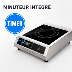 Plaque Induction Pro 3500 W 8 Niveaux Minuteur | Dynasteel