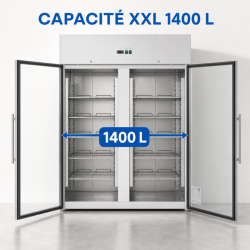 Positive Refrigerated Cabinet 1400 L 2 Glass Doors GN 2/1