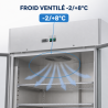Positieve Koelkastkast 1400 L 2 Glazen Deuren GN 2/1